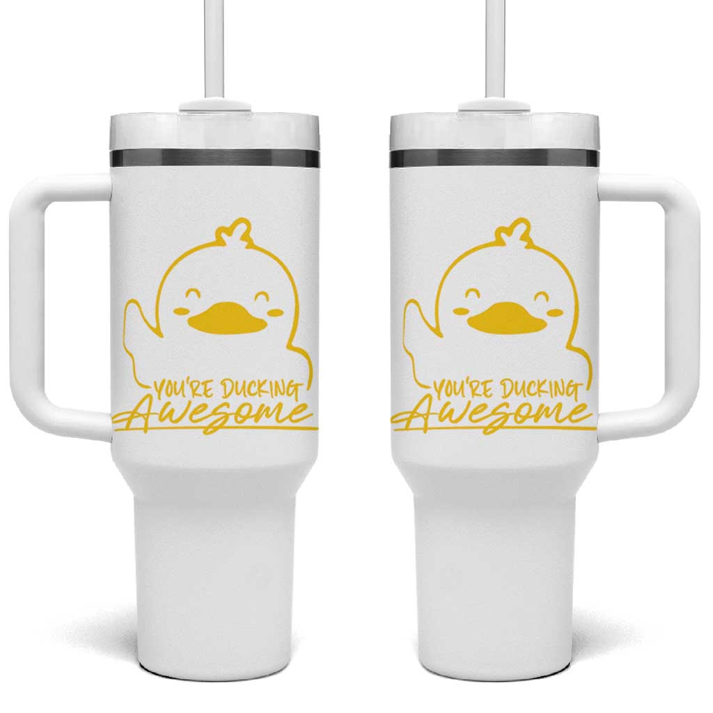 Thank You Gifts Tumbler With Handle Emotional Positive Support Funny Duck Positive Inspirational Gifts