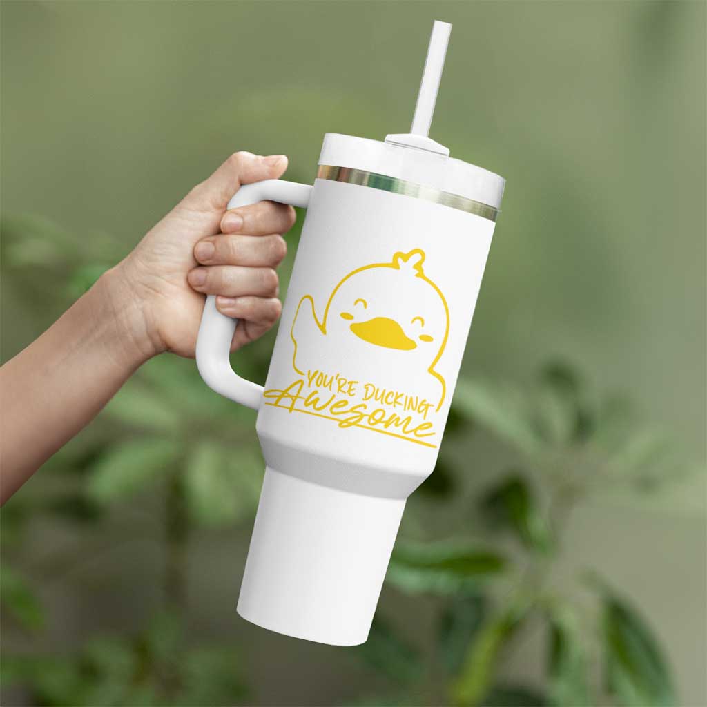 Thank You Gifts Tumbler With Handle Emotional Positive Support Funny Duck Positive Inspirational Gifts