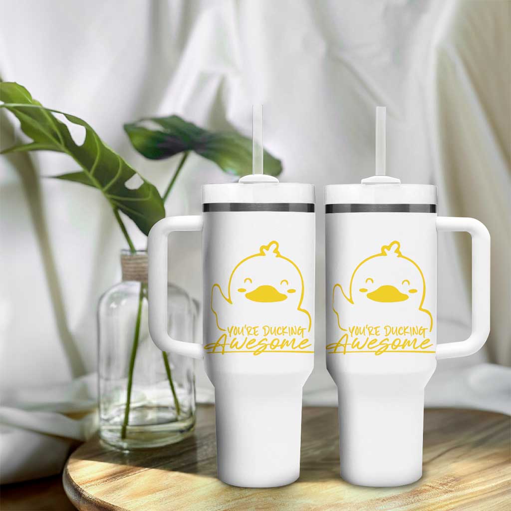 Thank You Gifts Tumbler With Handle Emotional Positive Support Funny Duck Positive Inspirational Gifts