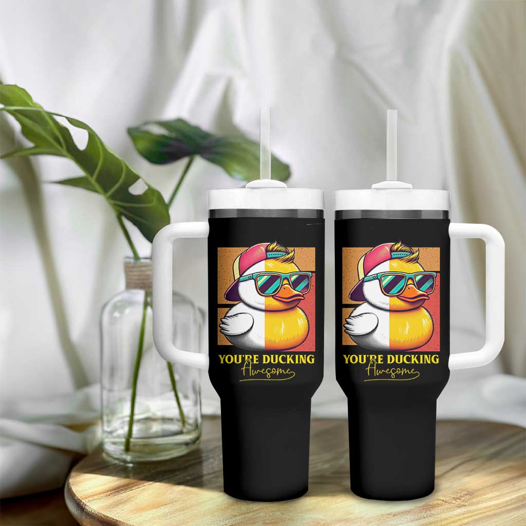Inspirational Gifts Tumbler With Handle Emotional Positive Support Funny Duck Positive Thank You Gifts