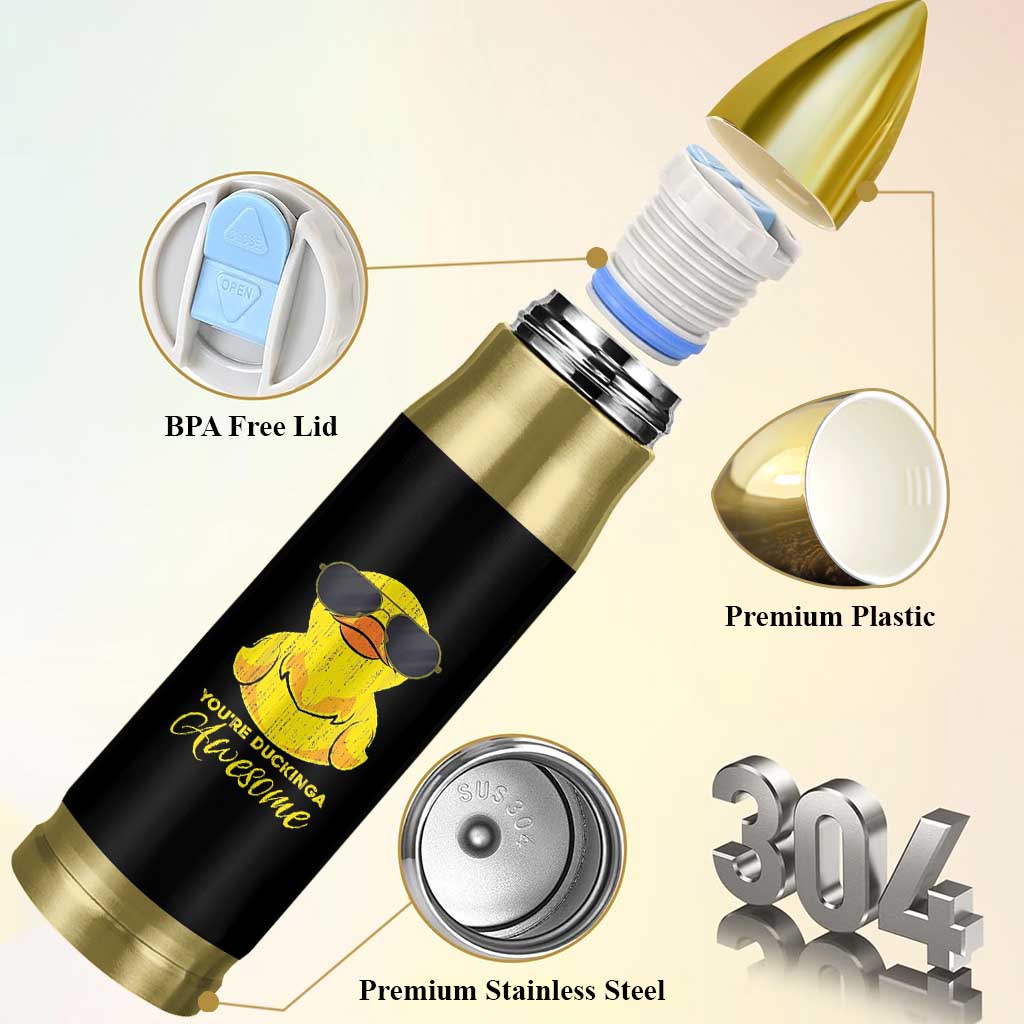 Funny Inspirational Gifts Bullet Tumbler Emotional Positive Support Retro Duck Positive Thank You Gifts