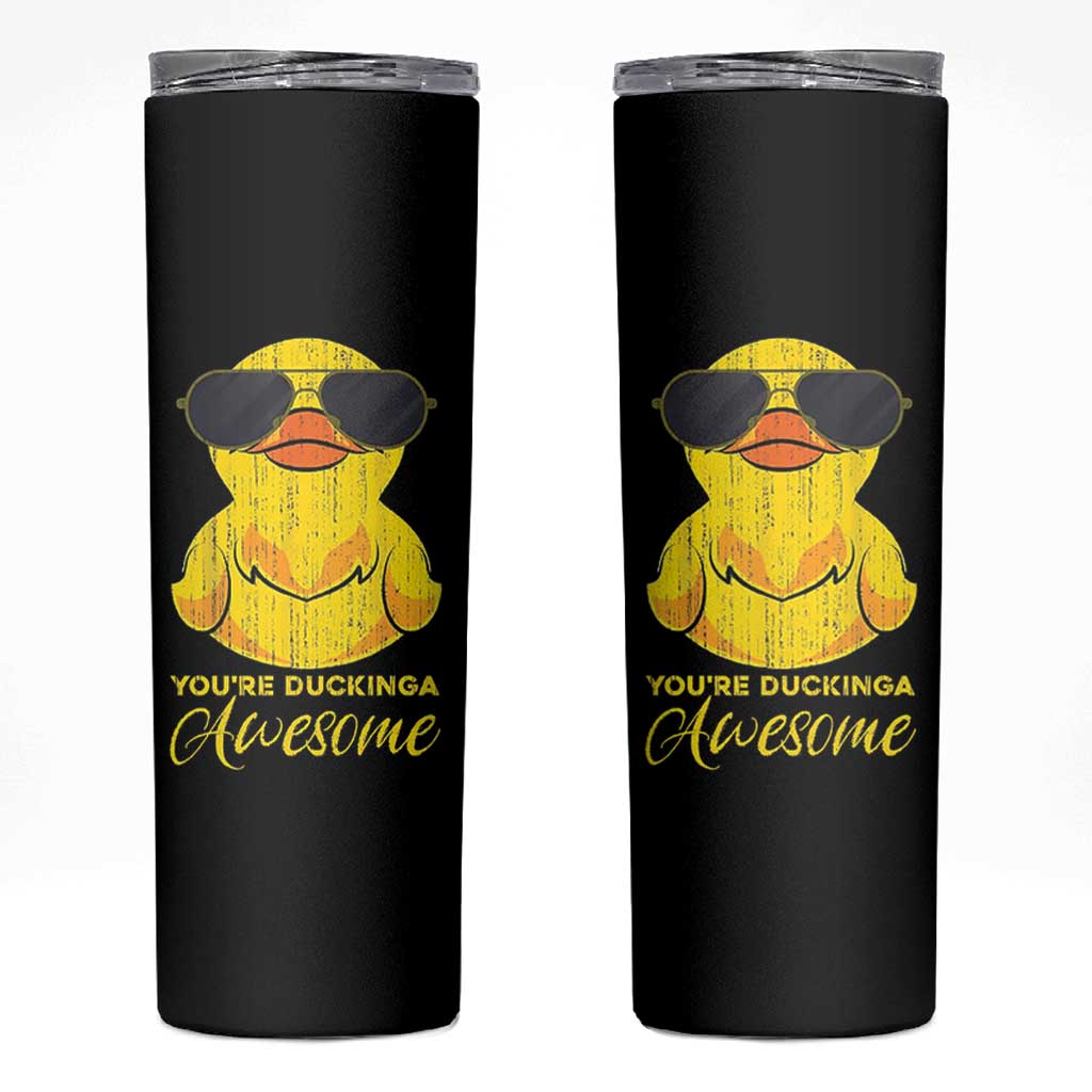 Funny Inspirational Gifts Skinny Tumbler Emotional Positive Support Retro Duck Positive Thank You Gifts