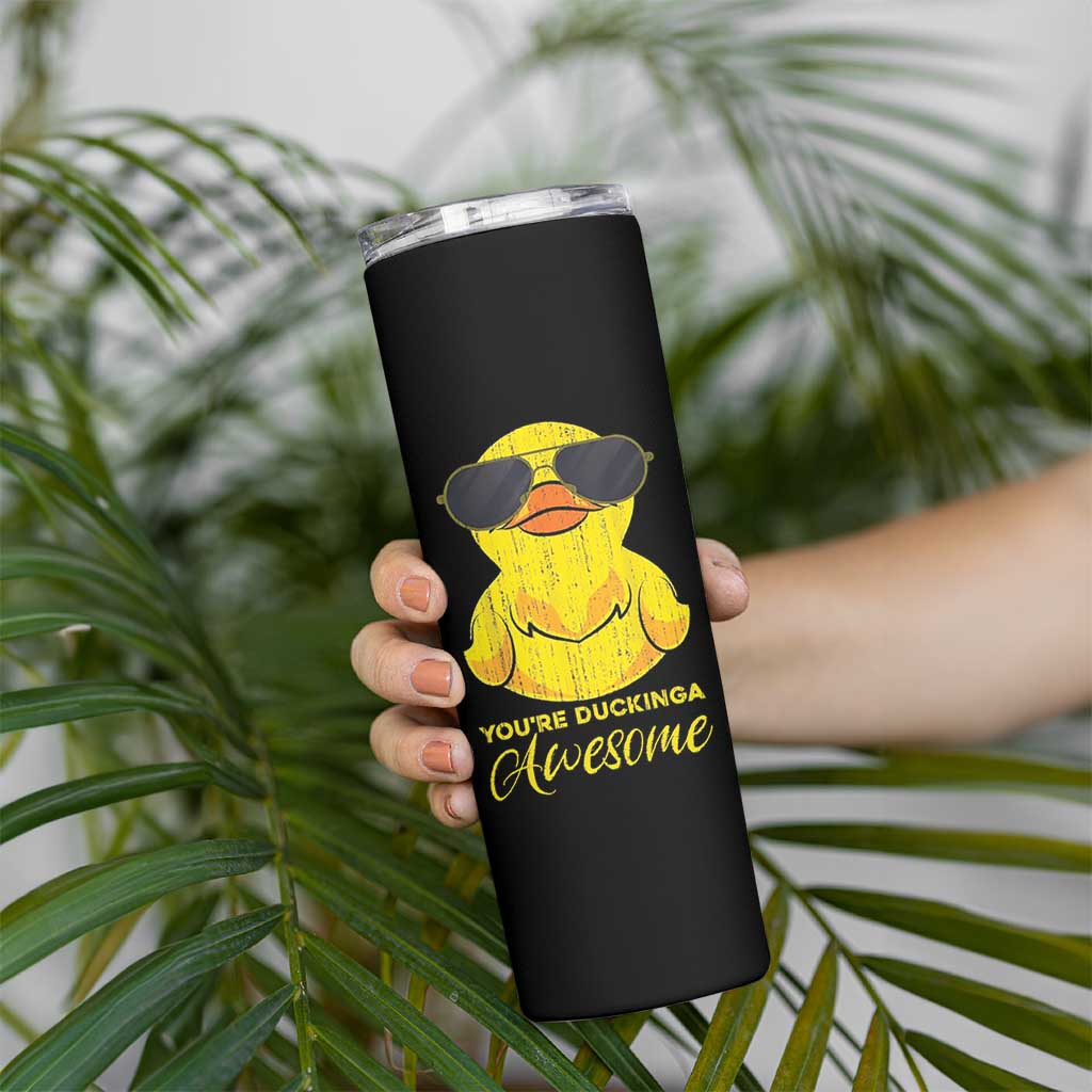 Funny Inspirational Gifts Skinny Tumbler Emotional Positive Support Retro Duck Positive Thank You Gifts