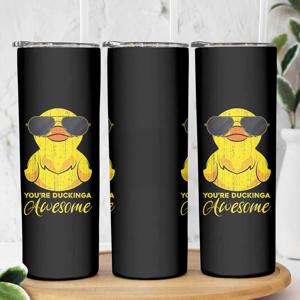 Funny Inspirational Gifts Skinny Tumbler Emotional Positive Support Retro Duck Positive Thank You Gifts