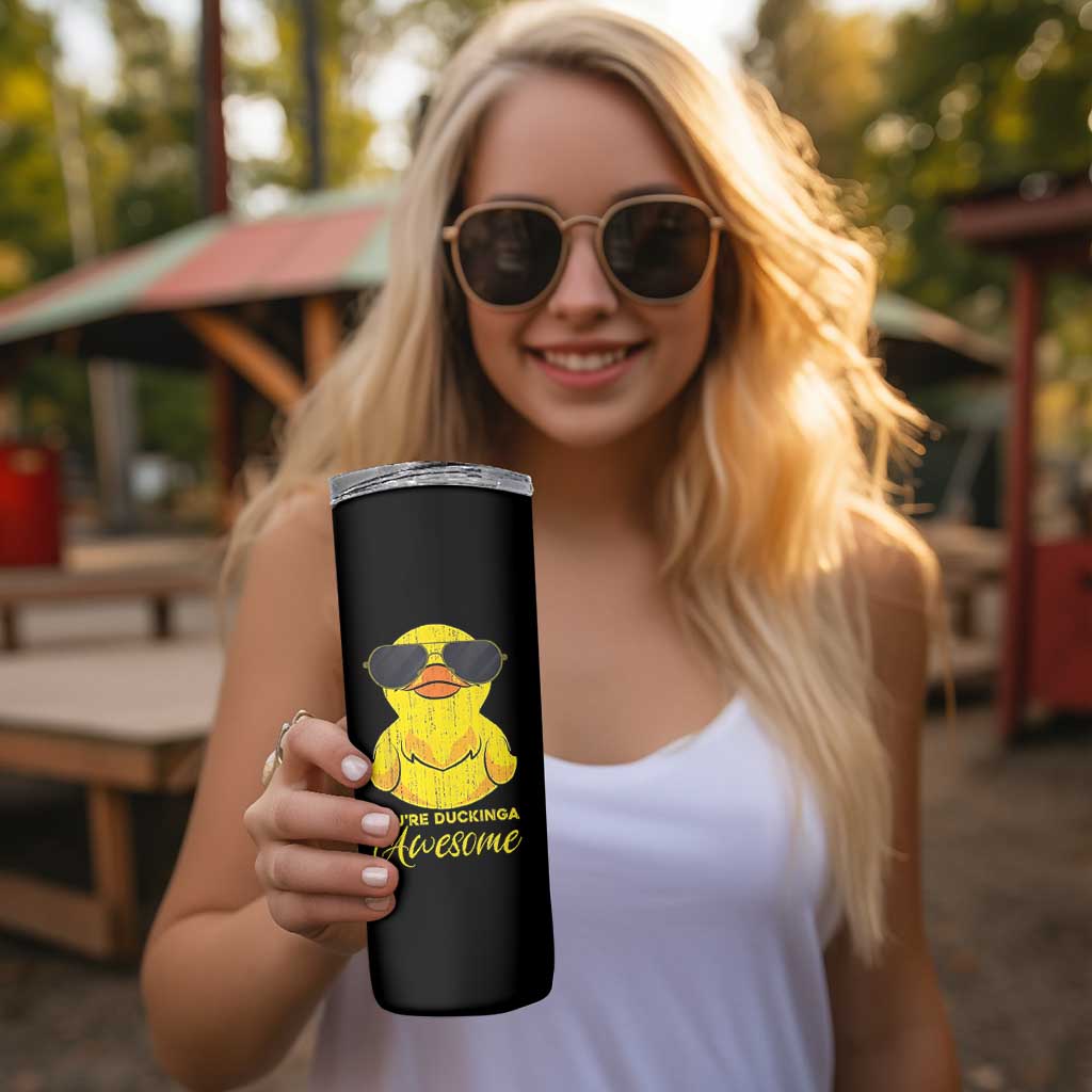 Funny Inspirational Gifts Skinny Tumbler Emotional Positive Support Retro Duck Positive Thank You Gifts