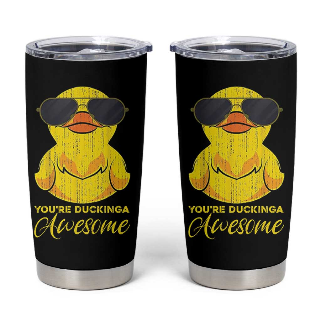 Funny Inspirational Gifts Tumbler Cup Emotional Positive Support Retro Duck Positive Thank You Gifts