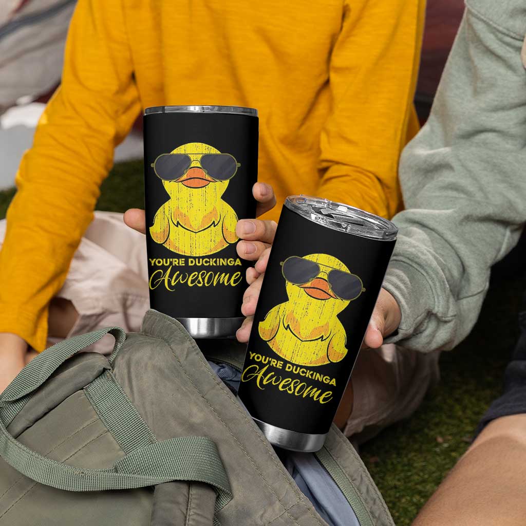 Funny Inspirational Gifts Tumbler Cup Emotional Positive Support Retro Duck Positive Thank You Gifts