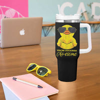 Funny Inspirational Gifts Tumbler With Handle Emotional Positive Support Retro Duck Positive Thank You Gifts