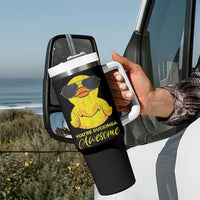 Funny Inspirational Gifts Tumbler With Handle Emotional Positive Support Retro Duck Positive Thank You Gifts