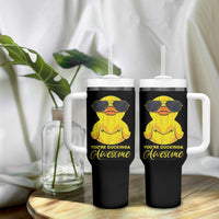 Funny Inspirational Gifts Tumbler With Handle Emotional Positive Support Retro Duck Positive Thank You Gifts