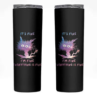 Funny Cat Skinny Tumbler It's Fine I'm Fine Everything Is Fine Office Gag Gifts