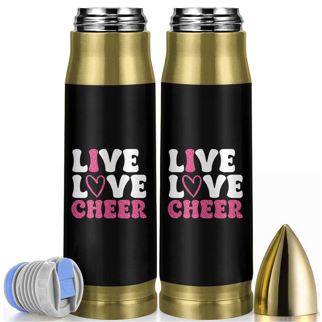 Cheerleader Bullet Tumbler Live Love Cheer Girl Cheerleading Pink Leopard