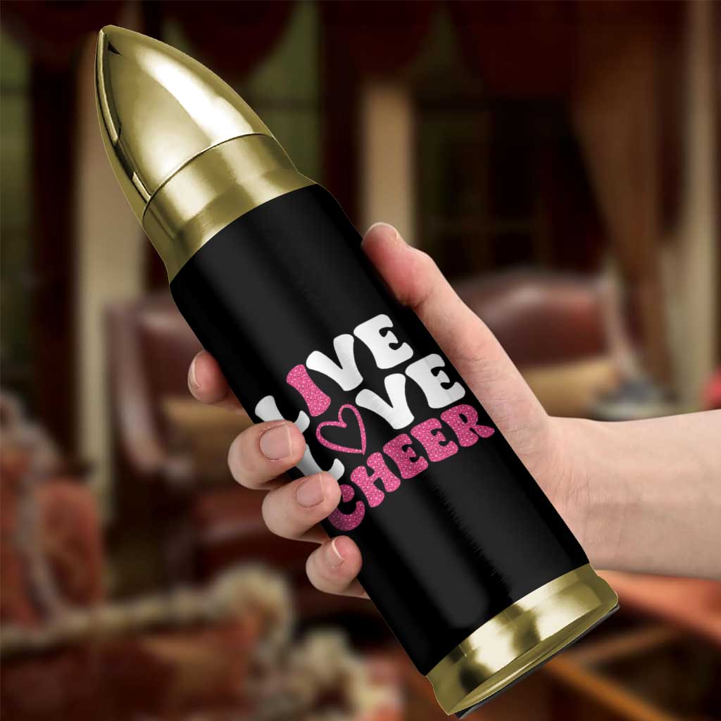 Cheerleader Bullet Tumbler Live Love Cheer Girl Cheerleading Pink Leopard