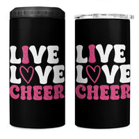 Cheerleader 4 in 1 Can Cooler Tumbler Live Love Cheer Girl Cheerleading Pink Leopard