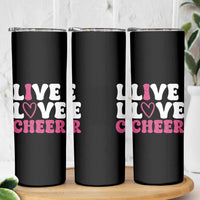 Cheerleader Skinny Tumbler Live Love Cheer Girl Cheerleading Pink Leopard