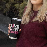 Cheerleader Tumbler Cup Live Love Cheer Girl Cheerleading Pink Leopard