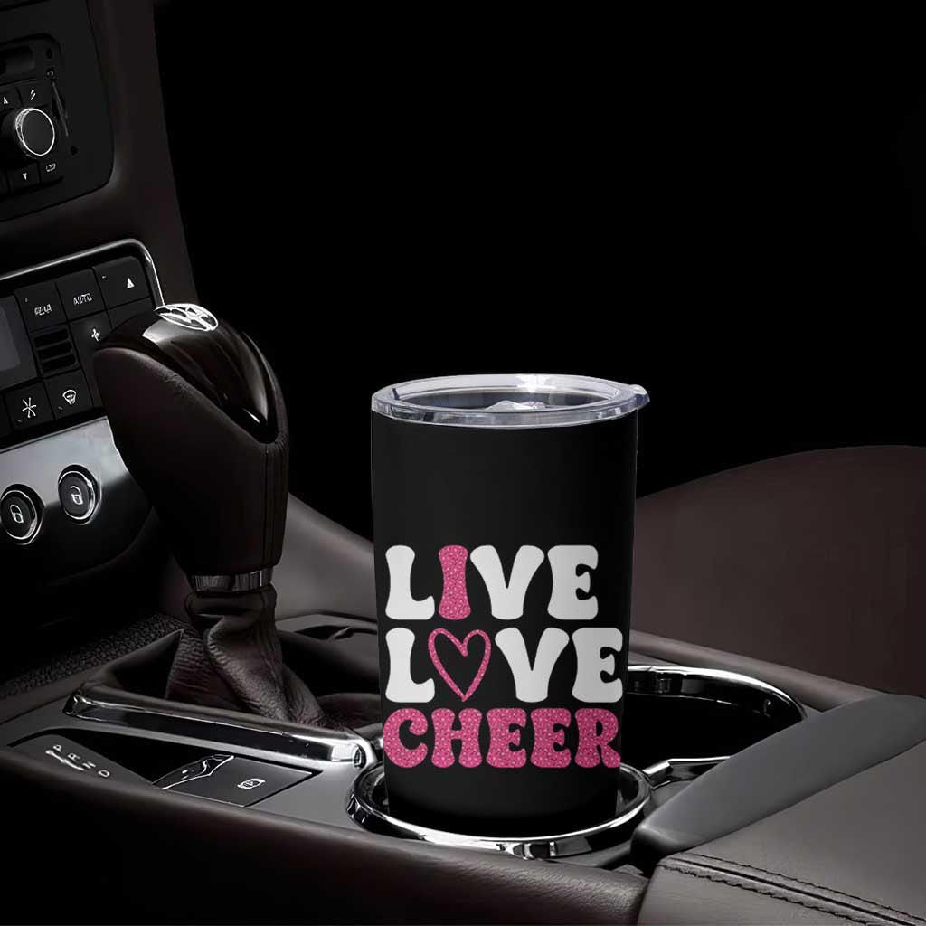 Cheerleader Tumbler Cup Live Love Cheer Girl Cheerleading Pink Leopard