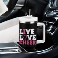 Cheerleader Tumbler With Handle Live Love Cheer Girl Cheerleading Pink Leopard