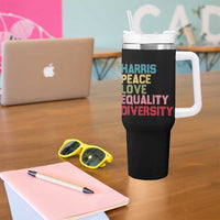 Harris 2024 Tumbler With Handle Peace Love Equality Diversity - Wonder Print Shop