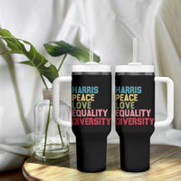 Harris 2024 Tumbler With Handle Peace Love Equality Diversity - Wonder Print Shop