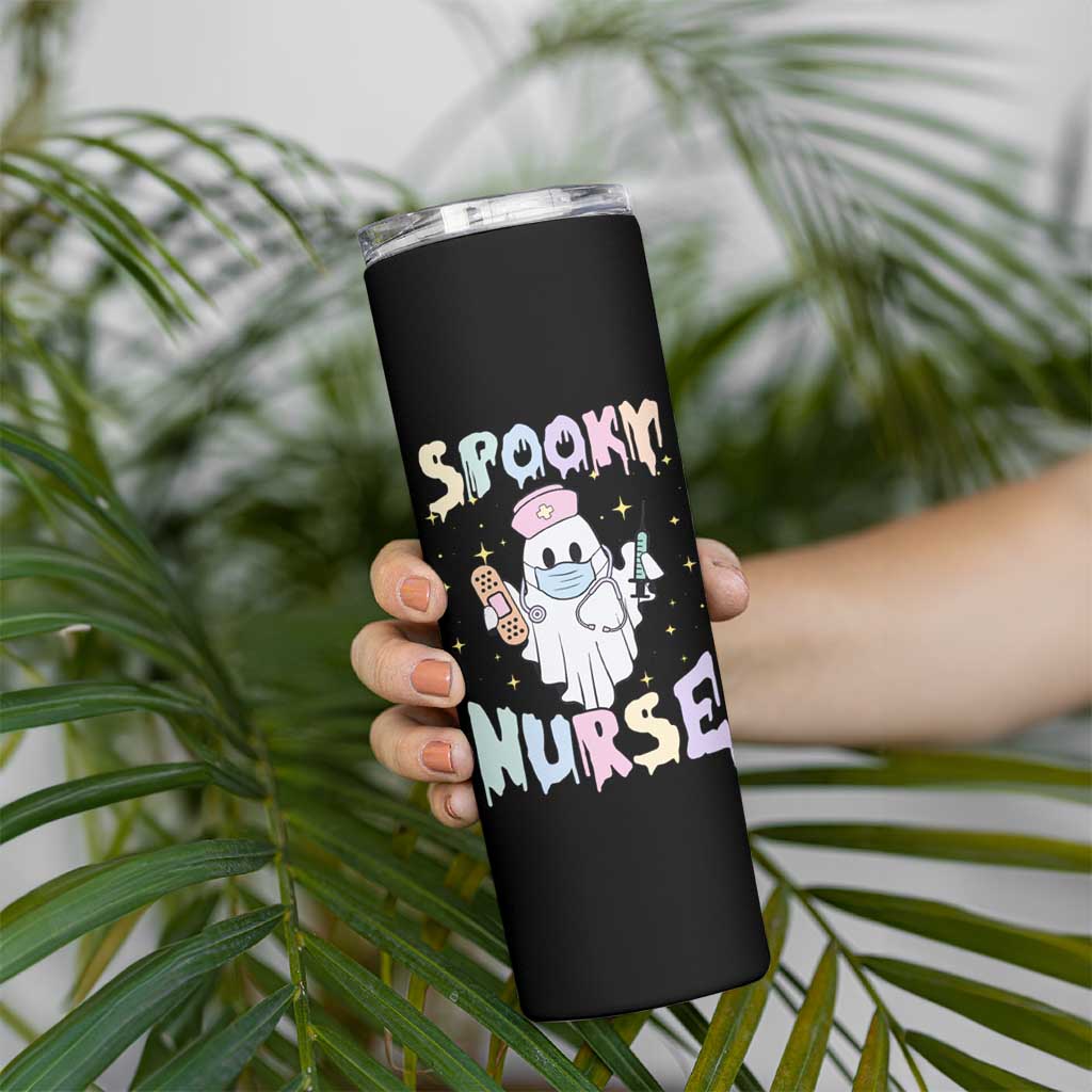 Halloween Nurse Skinny Tumbler Spooky Nurse Ghost Nursing Halloween - Wonder Print Shop