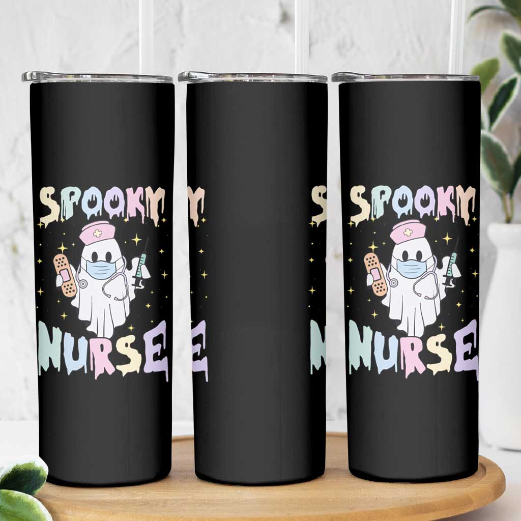 Halloween Nurse Skinny Tumbler Spooky Nurse Ghost Nursing Halloween - Wonder Print Shop