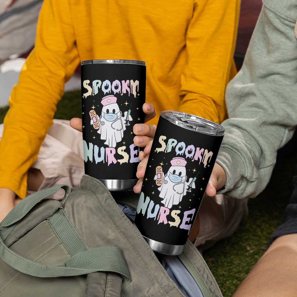 Halloween Nurse Tumbler Cup Spooky Nurse Ghost Nursing Halloween - Wonder Print Shop