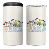 Nana Grandma Gift 4 in 1 Can Cooler Tumbler Grandma's Garden Mother's Day For Grandma Mimi - Wonder Print Shop