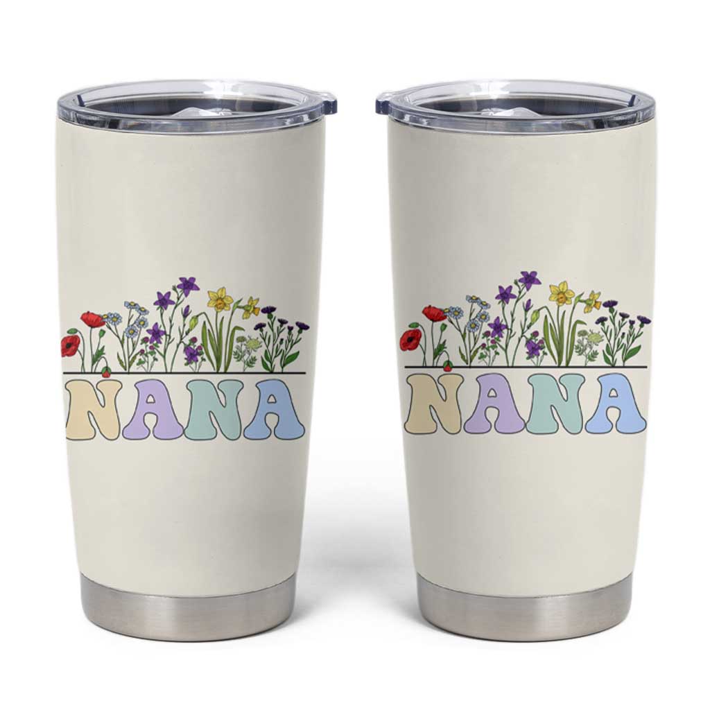Nana Grandma Gift Tumbler Cup Grandma's Garden Mother's Day For Grandma Mimi - Wonder Print Shop