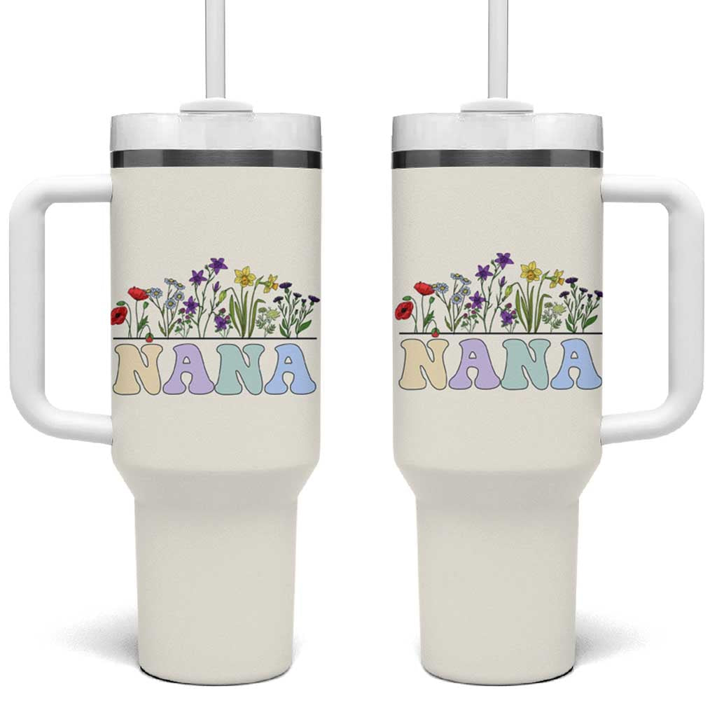 Nana Grandma Gift Tumbler With Handle Grandma's Garden Mother's Day For Grandma Mimi - Wonder Print Shop