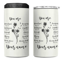 Personalized Christian Gifts for Her 4 in 1 Can Cooler Tumbler Custom Name Inspirational Religious Birthday Gift - Wonder Print Shop