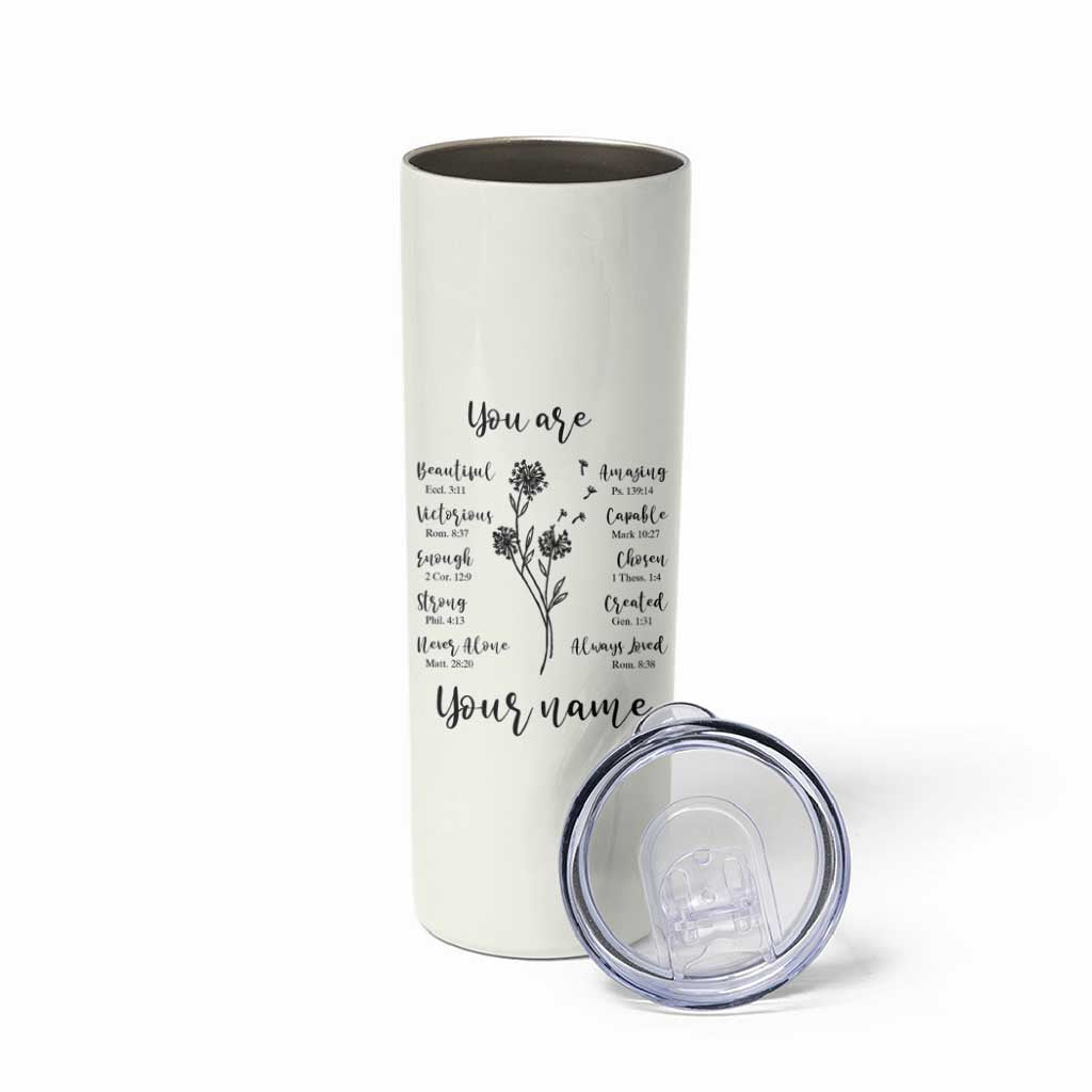 Personalized Christian Gifts for Her Skinny Tumbler Custom Name Inspirational Religious Birthday Gift - Wonder Print Shop