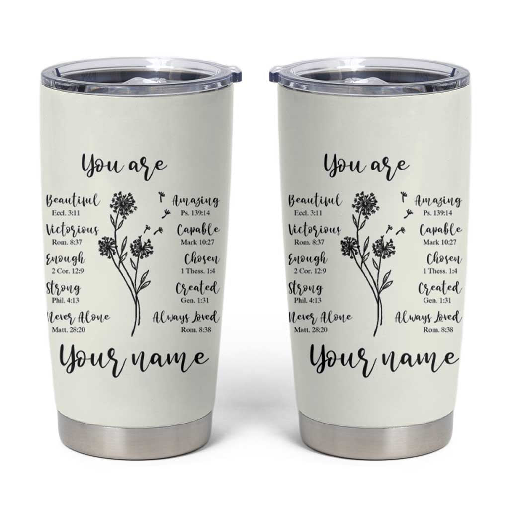 Personalized Christian Gifts for Her Tumbler Cup Custom Name Inspirational Religious Birthday Gift - Wonder Print Shop