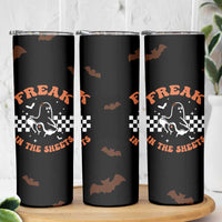Funny Halloween Ghost Skinny Tumbler Freak in the Sheets Spooky Vibes - Wonder Print Shop