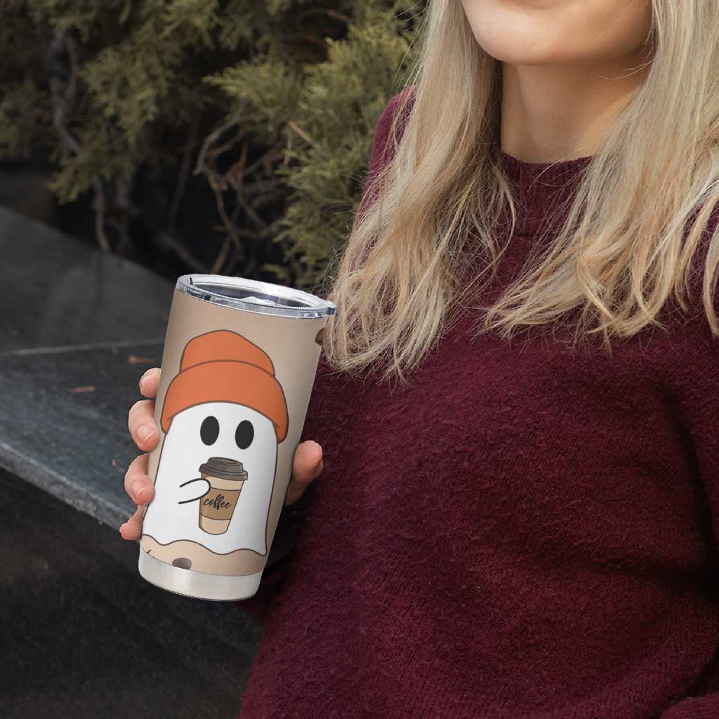 Gnome Drinking Coffee Tumbler Cup Funny Halloween Coffee Lover - Wonder Print Shop