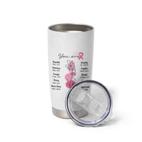 Breast Cancer Survivor Gift Tumbler Cup Pink Ribbon Bible Verse Christian Faith Gift For Women