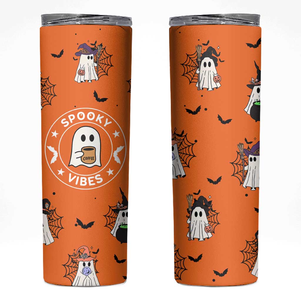 Halloween Ghost Skinny Tumbler Trick Or Treat Spooky Ice Coffee Cup Gift For Her - Wonder Print Shop