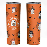 Halloween Ghost Skinny Tumbler Trick Or Treat Spooky Ice Coffee Cup Gift For Her - Wonder Print Shop