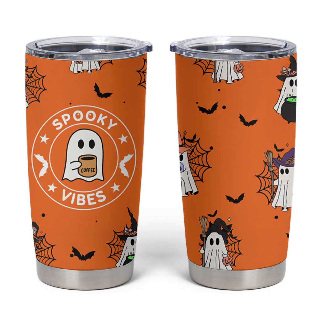 Halloween Ghost Tumbler Cup Trick Or Treat Spooky Ice Coffee Cup Gift For Her - Wonder Print Shop
