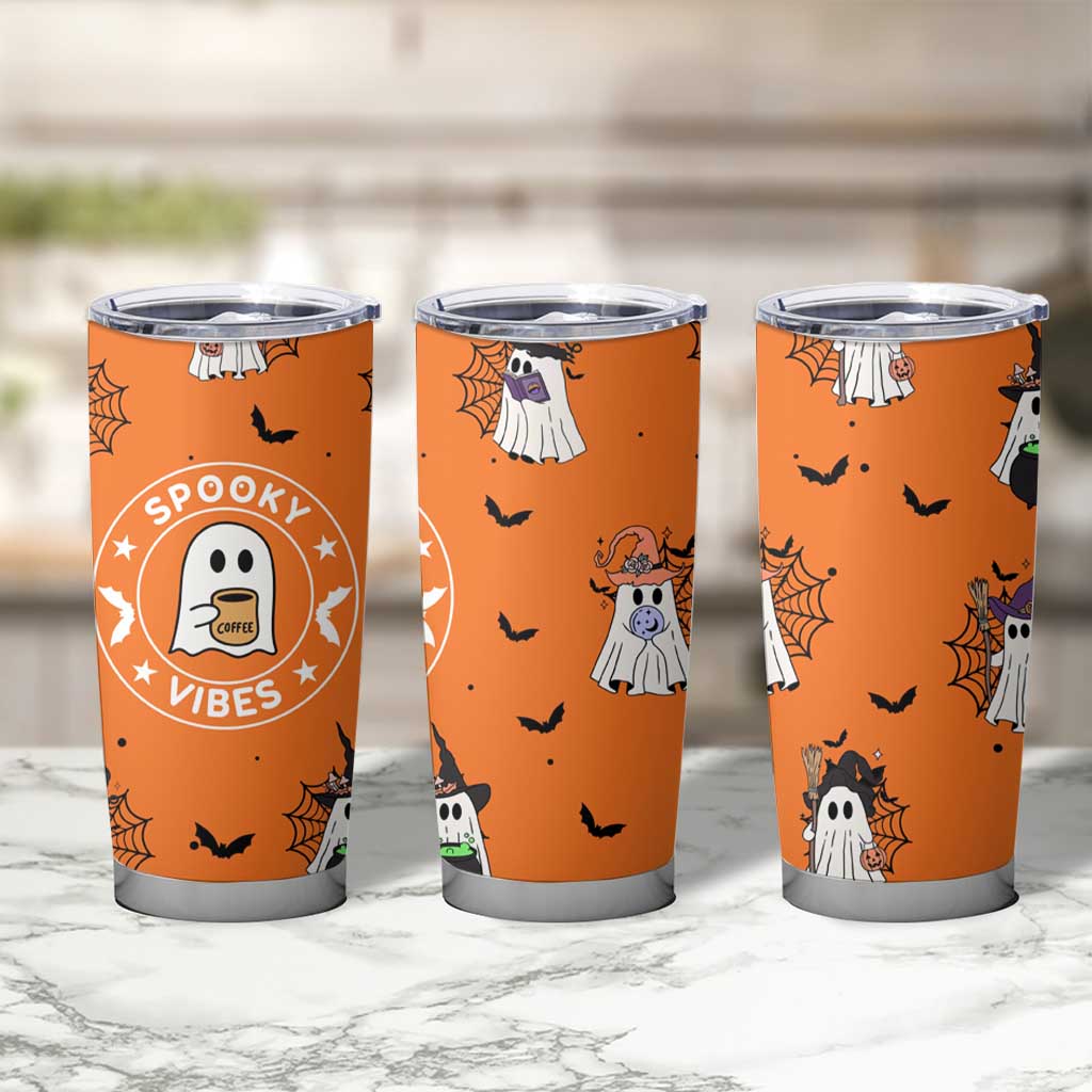 Halloween Ghost Tumbler Cup Trick Or Treat Spooky Ice Coffee Cup Gift For Her - Wonder Print Shop