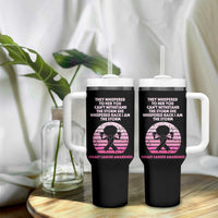 Breast Cancer Awareness Tumbler With Handle I'm The Storm Black Women Breast Cancer Survivor Pink Ribbon - Wonder Print Shop