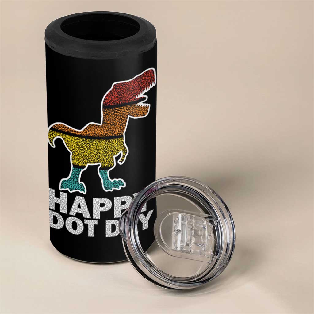International Dot Day Dinosaur 4 in 1 Can Cooler Tumbler Retro Colorful Polka Dot Dino Toddler Boys Kids