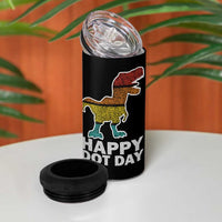 International Dot Day Dinosaur 4 in 1 Can Cooler Tumbler Retro Colorful Polka Dot Dino Toddler Boys Kids