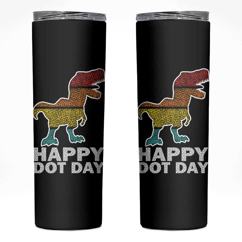 International Dot Day Dinosaur Skinny Tumbler Retro Colorful Polka Dot Dino Toddler Boys Kids
