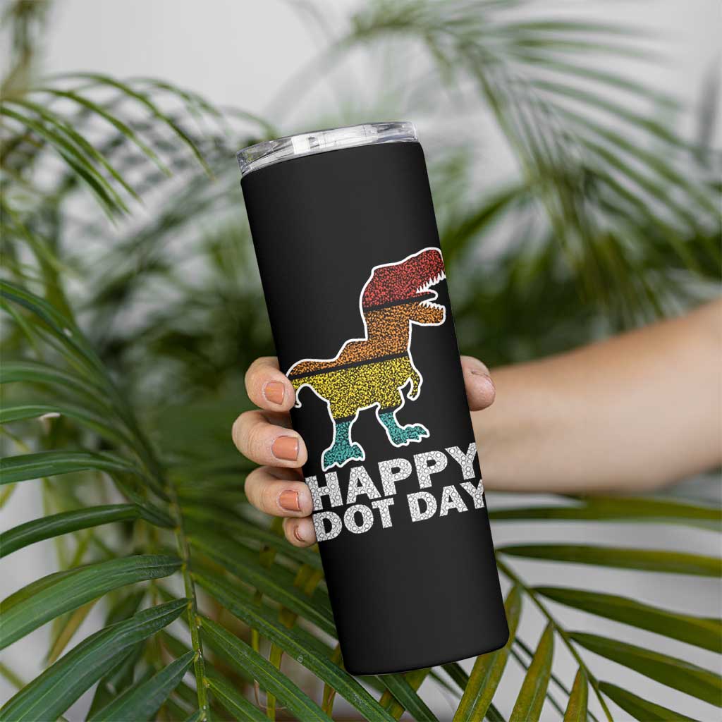 International Dot Day Dinosaur Skinny Tumbler Retro Colorful Polka Dot Dino Toddler Boys Kids