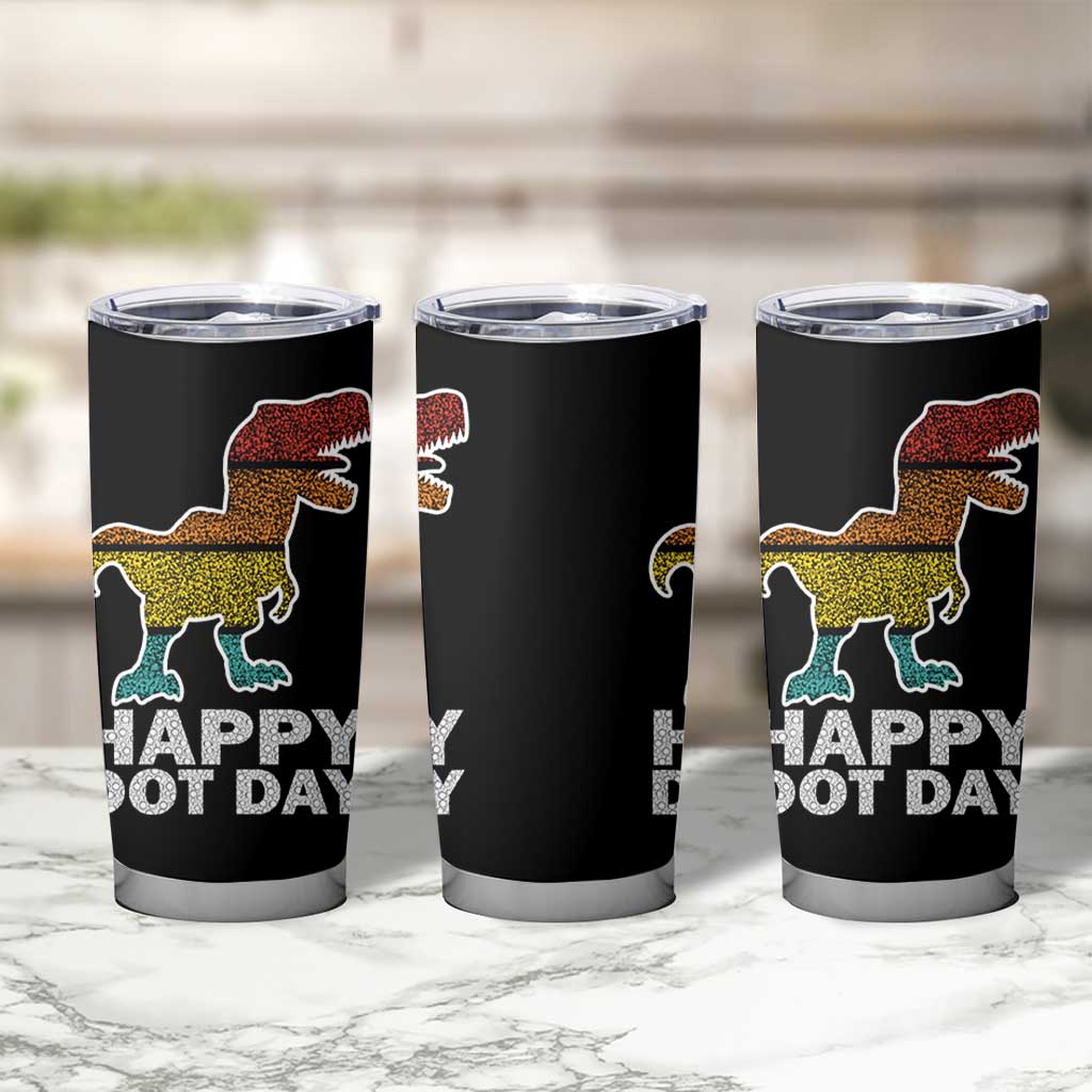 International Dot Day Dinosaur Tumbler Cup Retro Colorful Polka Dot Dino Toddler Boys Kids