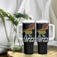 International Dot Day Dinosaur Tumbler With Handle Retro Colorful Polka Dot Dino Toddler Boys Kids