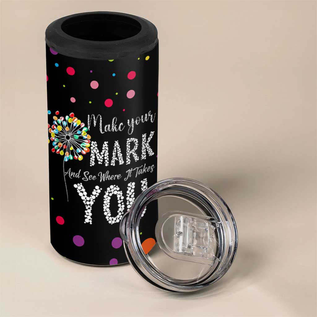 International Dot Day 4 in 1 Can Cooler Tumbler Make Your Mark Girls Boys Colorful Dandelion
