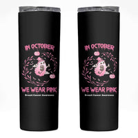 Cute Ghost Halloween Breast Cancer Awareness Skinny Tumbler In October We Wear Pink - Wonder Print Shop