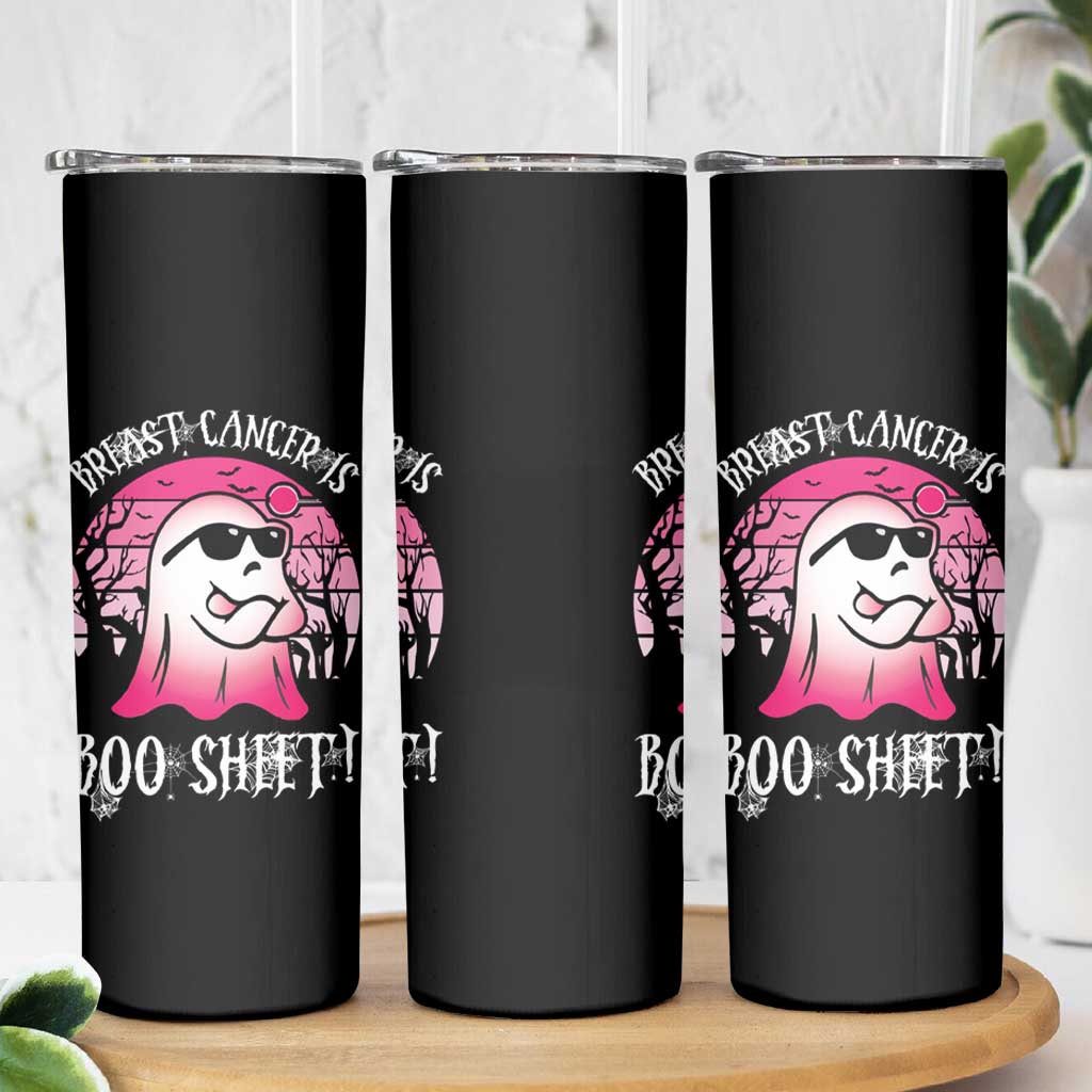 Breast Cancer Is Boo Sheet Skinny Tumbler Halloween Pink Ghost - Wonder Print Shop